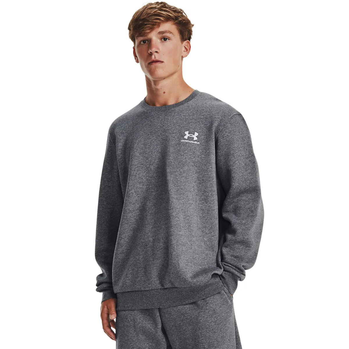 UA Icon Fleece Crew, Pitch Gray