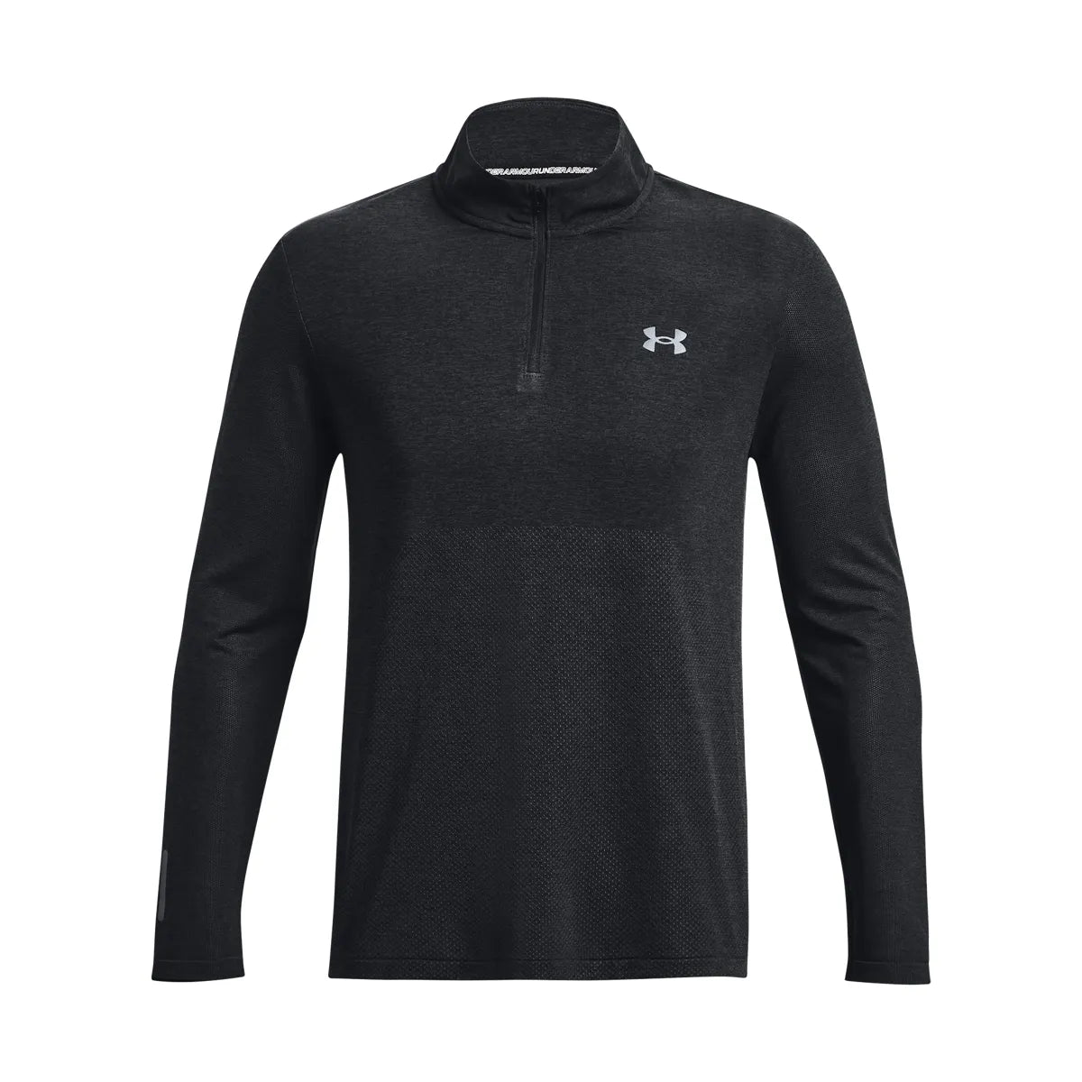 UA SEAMLESS STRIDE 1/4 ZIP, Black