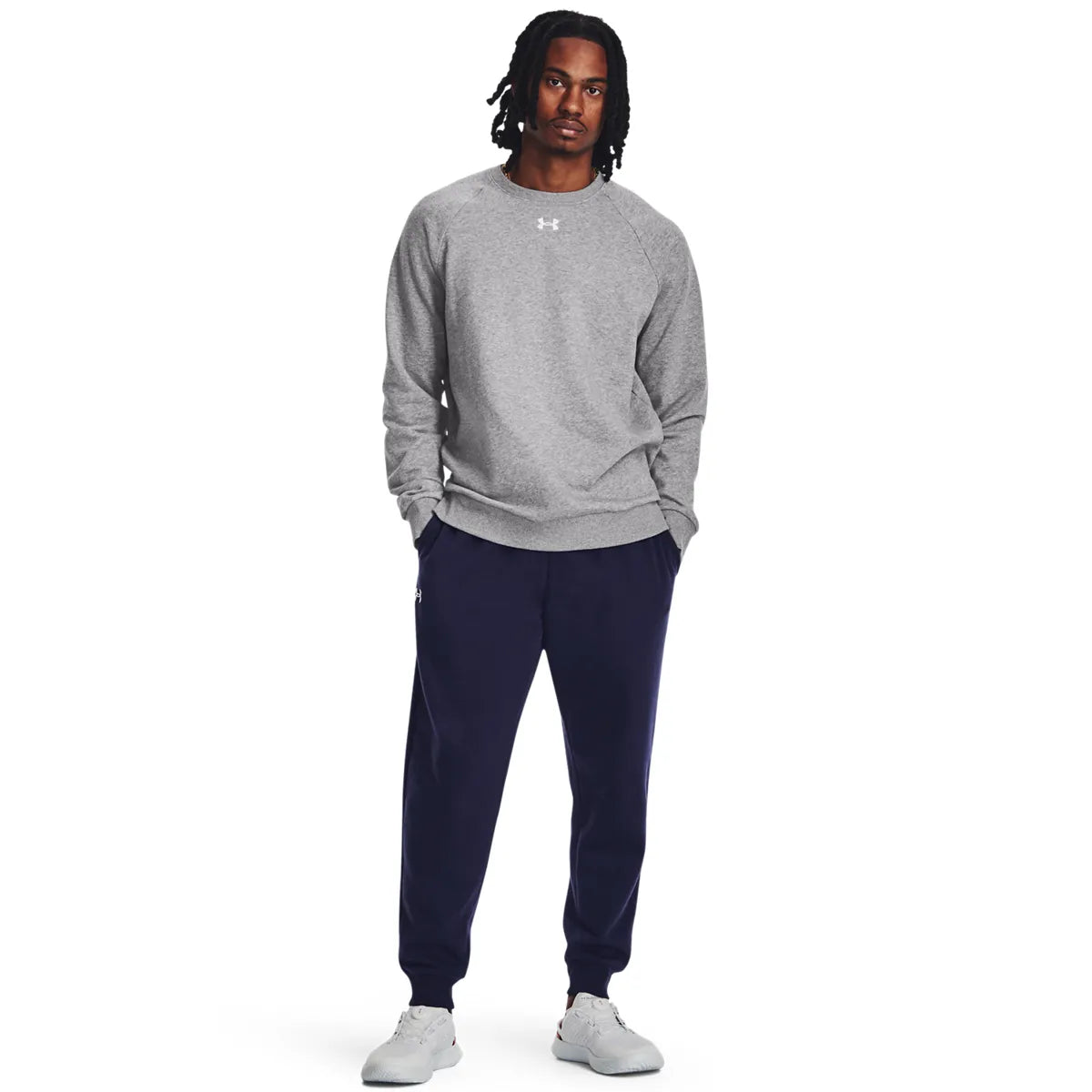 UA Rival Fleece Crew, Castlerock Light Heather