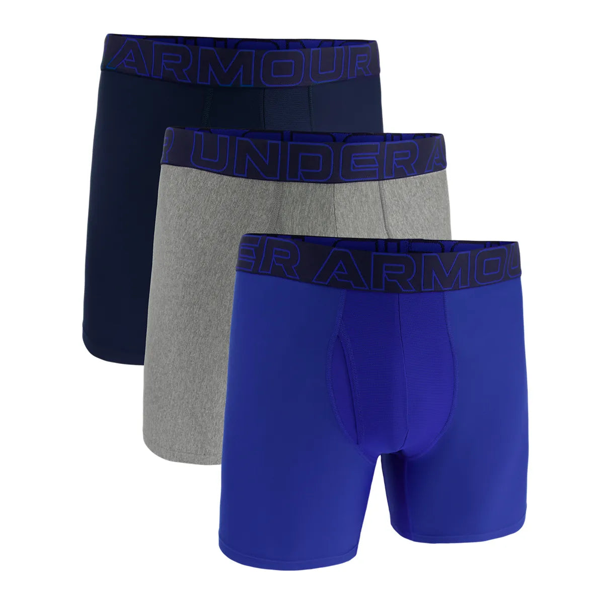 UA PERFORMANCE TECH - SOLID 6 IN 3PK, Blue