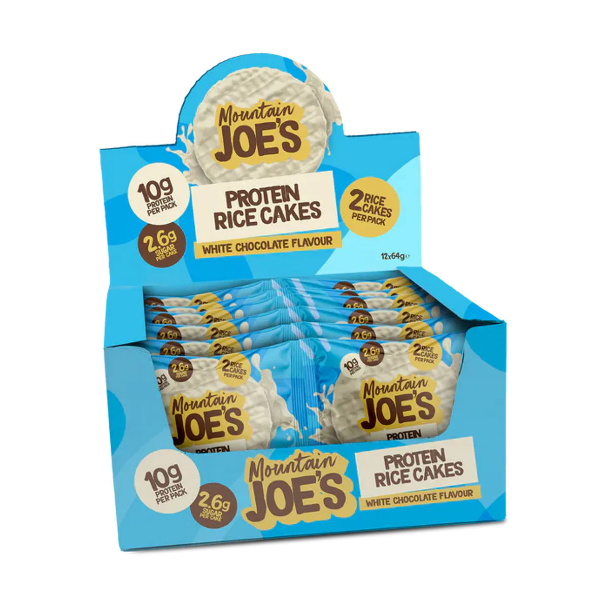 Mountain Joe's Protein Rice Cake, 12x64g, White Chocolate
